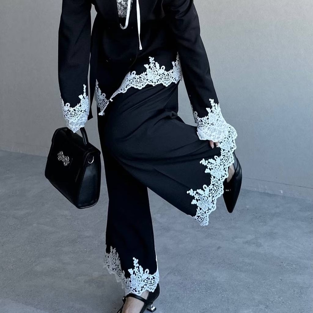 解锁百变穿搭公式 优雅蕾丝点缀高级垂感气质阔腿裤,女装/女士精品,裙裤,淘宝优惠券,粉丝福利购,淘宝优惠卷