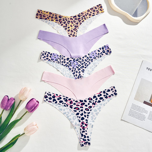 欧美性感豹纹火辣高开叉丁字裤