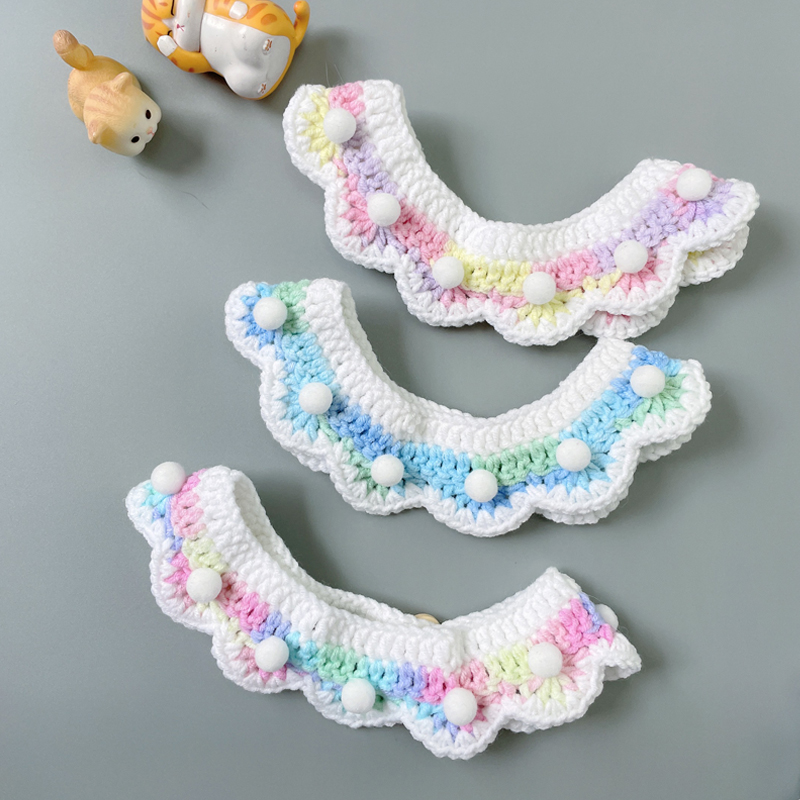 猫爪手工编织宠物宫廷围巾