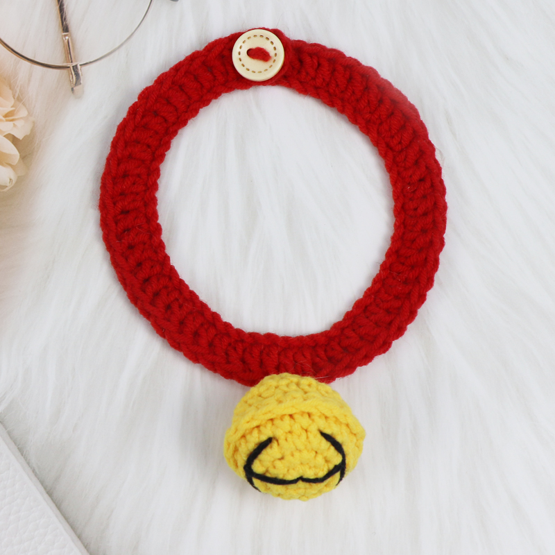 手工编织猫咪狗狗棉线可调节围脖