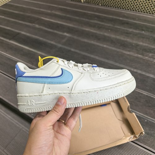 瑕疵清仓Nike Air Force 1 休闲可回收材料轻便低帮板鞋白蓝色