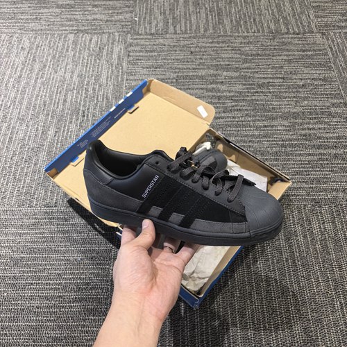 adidas originals SUPERSTAR 低帮 板鞋 男女同款 黑灰蓝