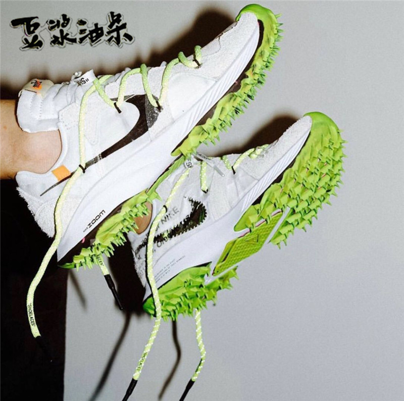 nike ow zoom terra kiger 5 ow联名白绿黑紫钉鞋cd8179-001