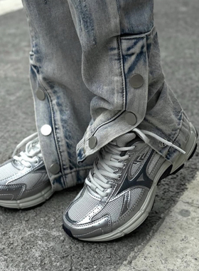 Mizuno Speed美津侬轻便舒适低帮训练跑步鞋男女银灰色D1GH223019