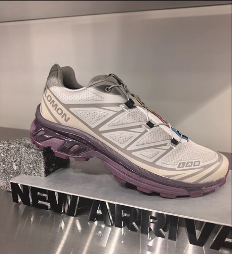 SALOMON萨洛蒙 XT6紫梅果舒适柔软 越野跑鞋 男女同款 灰紫色