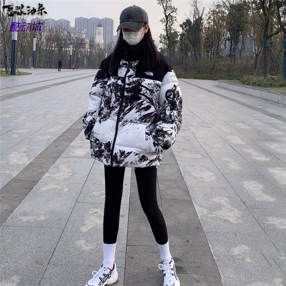 the north face北面21冬鹅绒限量拼色保暖立领雪山羽绒服nj1dm91a