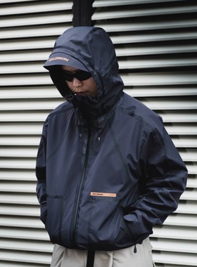 SALOMON萨洛蒙韩国线SLATE岩系列纯色拉链连帽夹克外套白敬亭同款