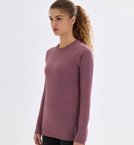 SALOMON户外女款速干登山越野跑步长袖T恤SENSE AEROSEAMLESS TEE