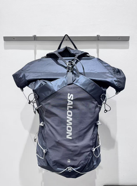 SALOMON萨洛蒙 ACS 35L字母标志折叠顶部藏蓝色户外登山包双肩包