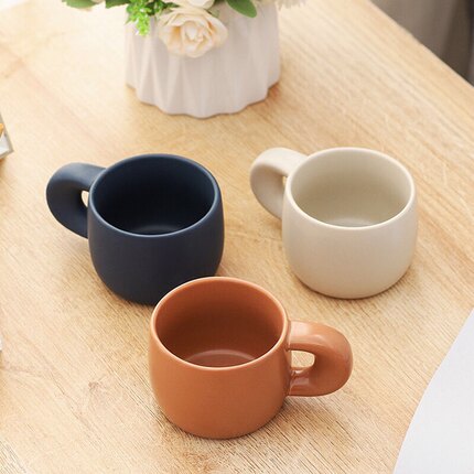 ins风韩网款 厚把哑光陶瓷杯北欧风下午茶咖啡杯家用水杯200ML