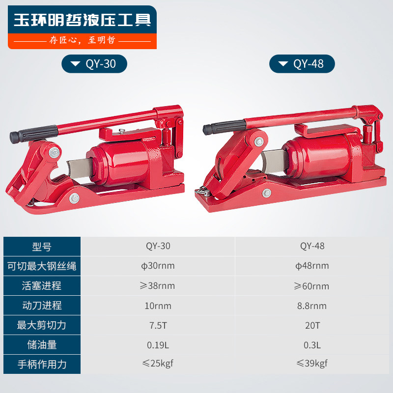 明哲钢丝a绳切断器/钢丝绳切断机/钢丝绳专用剪绳器QY-30 48剪切图片