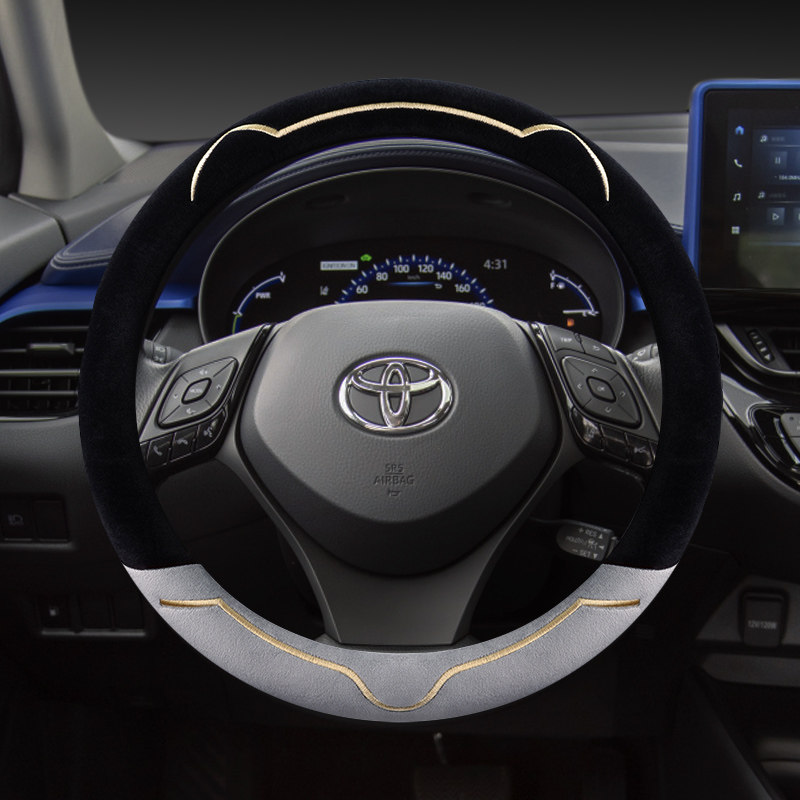专用丰田威兰达锐放亚洲龙雷凌RAV4卡罗拉锋兰达方U向盘套冬季毛