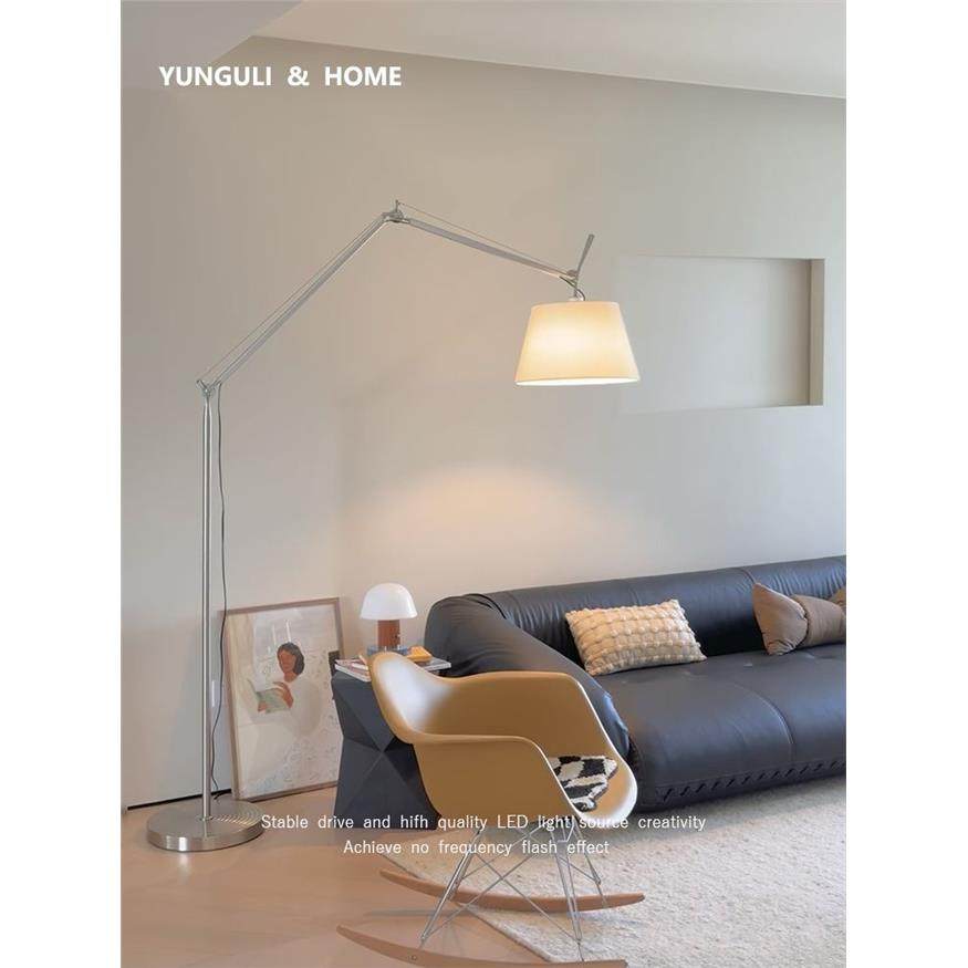 长杆摇臂中古落地灯客厅沙发卧室书房可调节伸缩钓鱼灯阅读氛围灯,家装灯饰光源,置物功能落地灯,淘宝优惠券,粉丝福利购,淘宝优惠卷