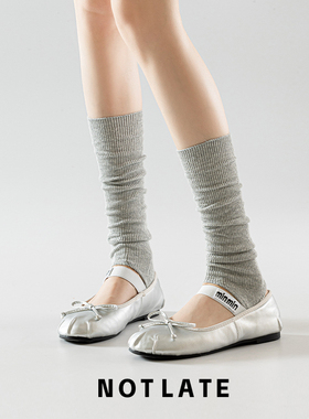 灰色芭蕾风踩脚袜套春秋款长筒堆堆袜y2k半截miu风韩国脚踝腿套