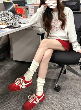 配德训鞋袜子女款韩版堆堆袜ins潮袜早春正流行纯棉中筒袜阿甘鞋