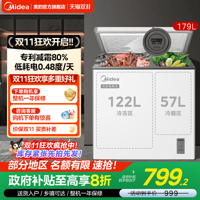美的179升双温小冰柜专利减霜80%