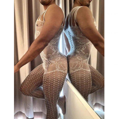 网衣连体衣连身网袜男士丝袜