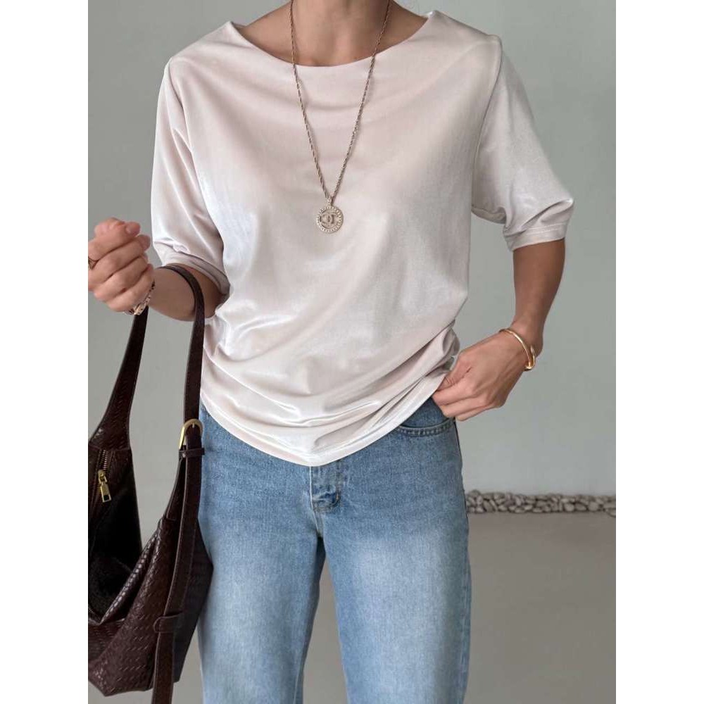 九1102韩国东大门t恤区DEMAR-8686468时尚通勤经典纯色知性正品