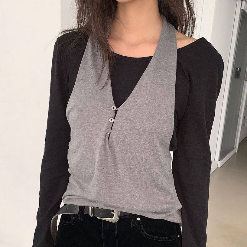 六1213韩国正品molen-te467 背心区冬款都市新款风格直邮修身甜美