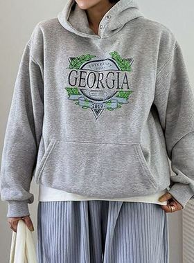 六1213韩国正品cocoj-an-e-21642 卫衣区气质纯色高档正品街舞