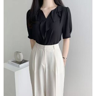 8753246学院人气简洁春季 街头通勤 区OPN 九0322韩国东大门衬衫