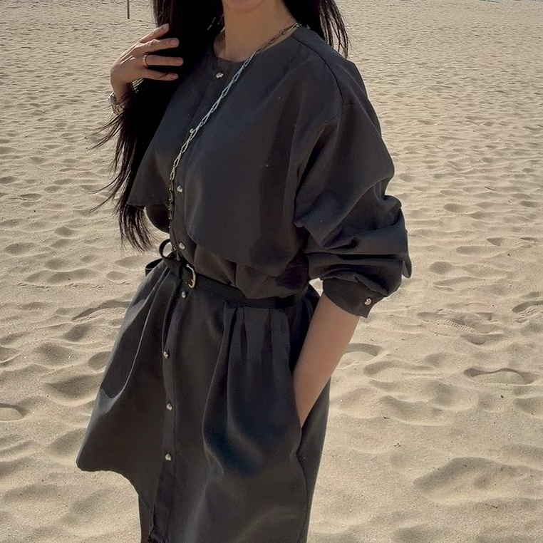 九1117韩国东大门连衣裙区PALETTE-8700303通勤英伦纯色流行正品