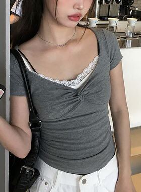 六0821韩国正品an-yon-emore-5753 T恤区甜美浪漫秋夏清新韩版