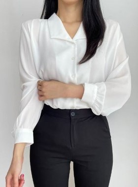 九1102韩国东大门衬衫-区OPN-8686401秋冬端庄韩版浪漫可爱舒适