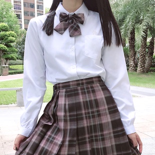 白色圆领尖领衬衫 独角兽刺绣 角襟 短袖 现货日系学院JK制服衬衫