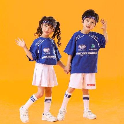 新款儿童啦啦队演出服幼儿园舞蹈班服小学生啦啦操运动会表演服