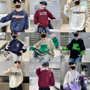 男童卫衣春装2026新款中大童外套T恤长袖春秋季帅气潮酷男孩上衣