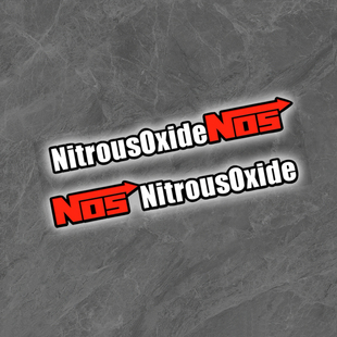 车身装 NOS氮气加速汽车反光贴纸电动摩托车nos个性 饰贴划痕遮挡贴