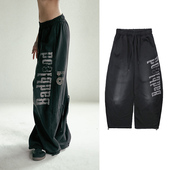 美式 复古做旧宽松阔腿跳舞裤 女长裤 Badblood黄礼志同款 辣妹休闲裤