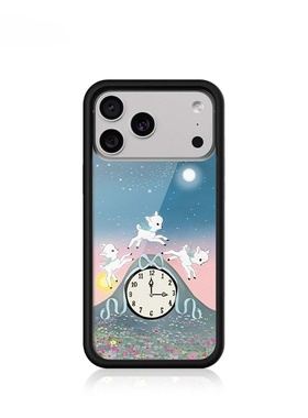 代购联名款卡通动物苹果手机壳适用苹果iPhone17/16/15/14/Pro/Max/Air硬壳全包防摔保护套时尚小羊时钟