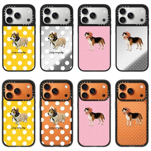 C家ASETi华强北巾腊肠犬适用iPhone苹果17promax手机壳17/14pro/15补妆镜子14promax亚克力15plus保护套14女