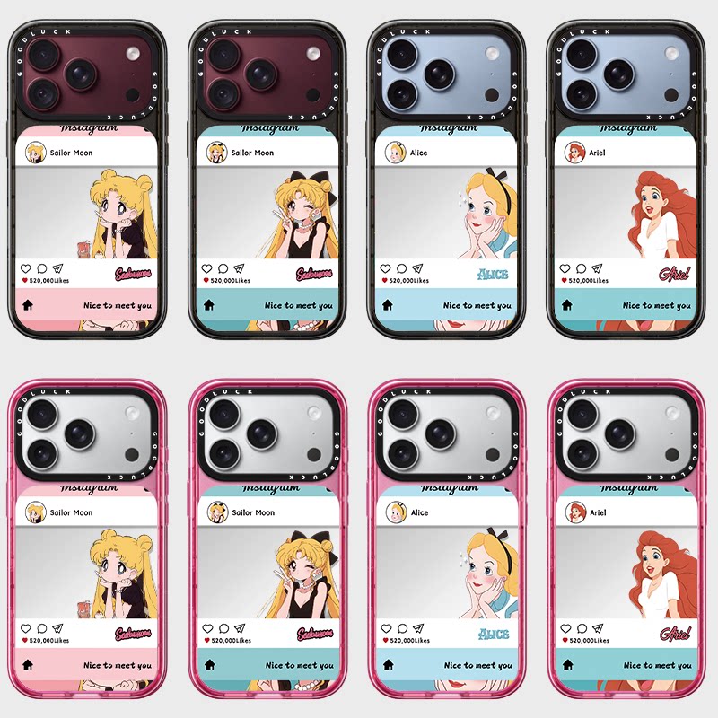 C家ASETi勃艮第酒红适用iPhone苹果18promax手机壳17pro/17promax/18pro发呆美少女潮流ins风亚克力tpu磁吸女