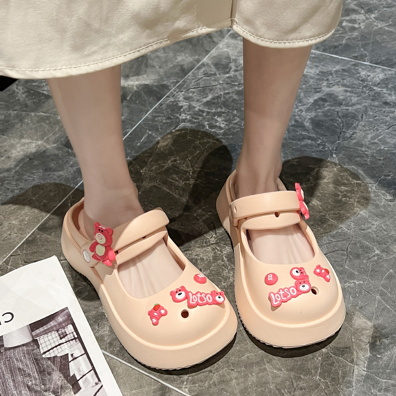 玛丽珍时尚夏季2023新款卡通可爱滴汗狗拖鞋双用护士洞洞鞋女外穿-第2张图片-提都小院