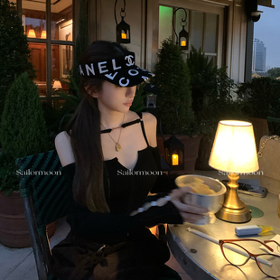 紧身打底衫 一字领吊带露肩黑色长袖 挚爱 女秋冬显瘦 PROJECT