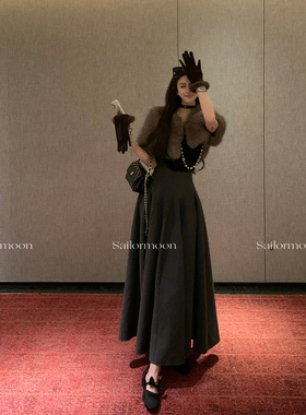 F PROJECT【安妮故事集】50羊毛！用料3米！A字大摆中长款半身裙