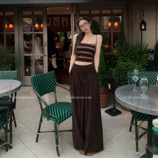 天丝飘带阔腿休闲裤 棕木质调 布鲁克街头 女秋冬百搭 PROJECT