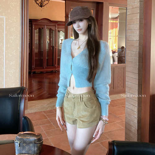 F PROJECT【plmm长腿热裤】美式复古灯芯绒低腰短裤早秋辣妹热裤