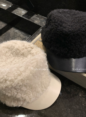 F PROJECT【冬日氛围感】保暖羊羔毛棒球帽超显脸小纯色鸭舌帽女