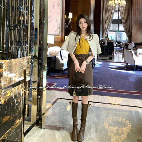 F PROJECT【跟M1u学当穿搭高手】50羊毛miu系五分袖短款小外套女