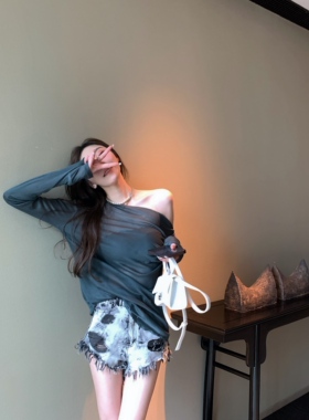 F PROJECT【丸美硬货】重工水洗扎染牛仔短裤女夏季流苏高腰热裤