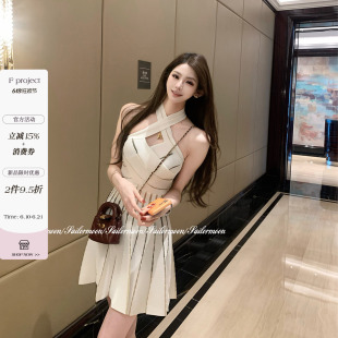 6.10/20点【星轨交叉】小巴收腰交叉显瘦纯欲风夏季女连衣裙镂空