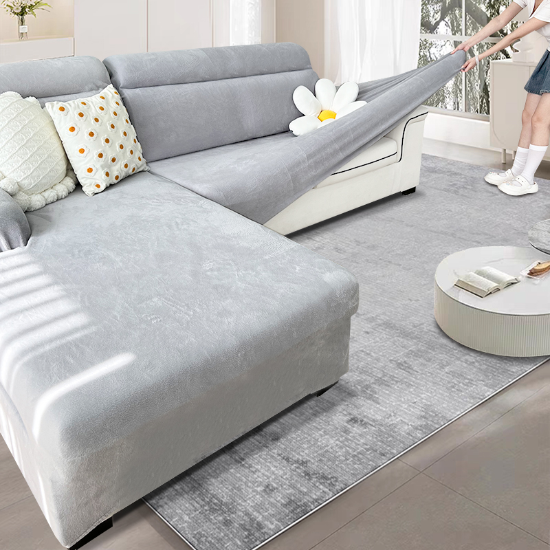 加厚毛绒沙发套罩全包卍能套