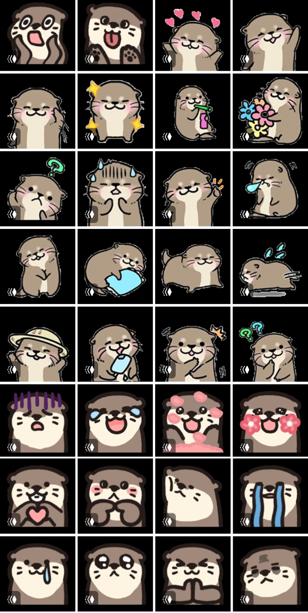 可爱水獭微信表情包30个