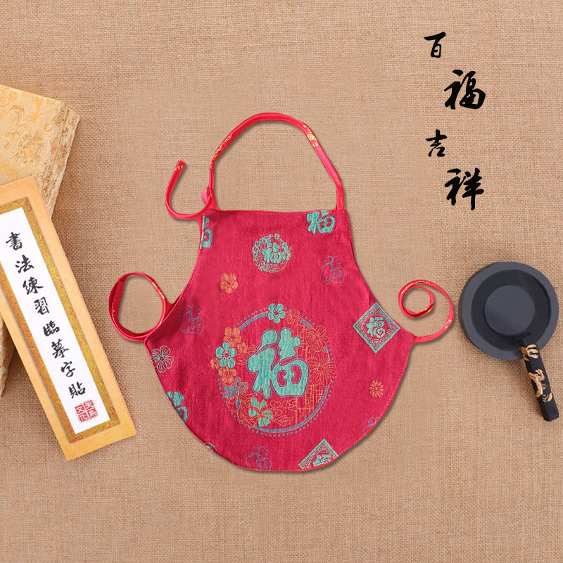 宝宝周岁红色纯棉肚兜图片