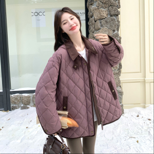 新款！2025冬季90绒菱格拼接羽绒服女B123-7767-P295-K438，女装羽绒服，浙宝123