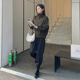 高级感军绿色开春外套女2025春季新款小个子韩版宽松休闲工装夹克，女装短外套，浙宝123